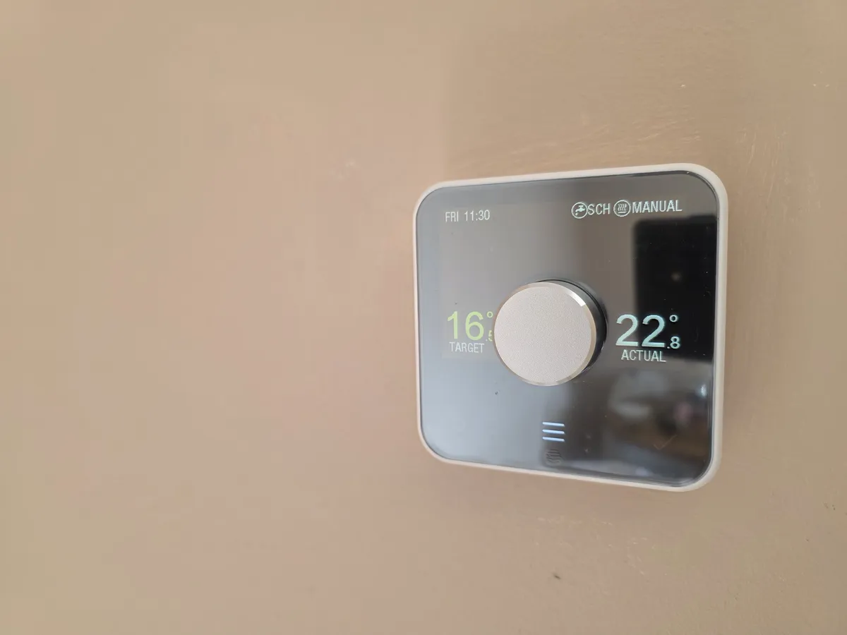 Hive smart thermostat fitted on the wall in Mitcham by MAK Plumbing & Heating